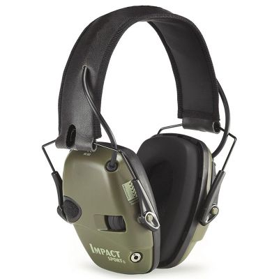 UVXR-01526 image(0) - Uvex Howard Leight by Honeywell Impact Sport Sound Amplification Electronic Shooting Earmuff, Hunter Green - R-01526