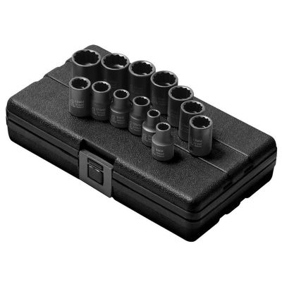 SUN3675 image(0) - SUNEX 13PC 3/8" DRIVE METRIC 12 PNT SOCKET SET