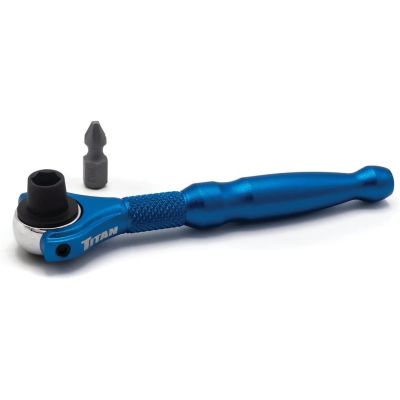 TIT11314 image(0) - TITAN 1/4 inch  Drive  Swivel Head Micro Ratchet - Display Box of 12 Units