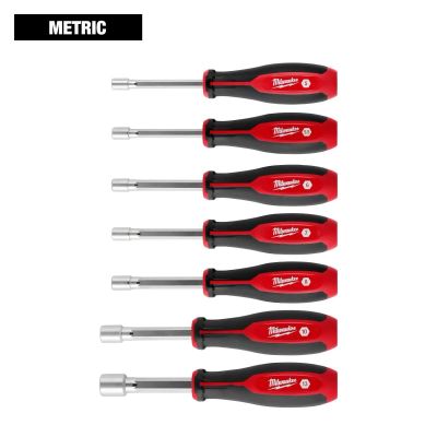 MLW48-22-2448 image(0) - Milwaukee Tool 7pc Metric HollowCore Nut Driver Set