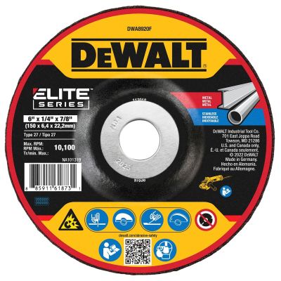 DWTDWA8920F image(0) - DEWALT ELITE SERIES Grinding Wheels 6 X 1/4 X 7/8IN XP CERAMIC