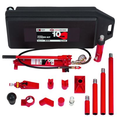 INT817SD image(0) - American Forge & Foundry AFF - Collision & Body Repair Kit - 10 Ton Capacity - 17 pc Kit - With 2 Speed Quick Pump - Includes Pressure Guage - SUPER DUTY