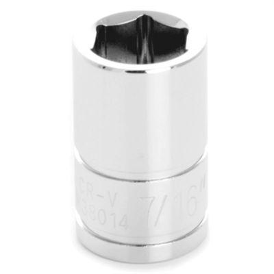 WLMW38014 image(0) - Wilmar Corp. / Performance Tool 3/8" Drive 7/16" 6pt Socket