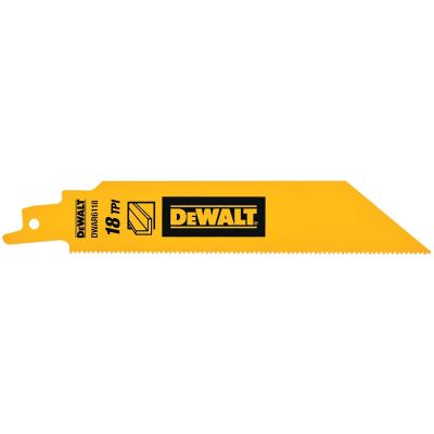 DWTDWAR6118 image(0) - DEWALT 6 In Bi-Metal Reciprocating Saw Blade 18 TPI (5 Pack)