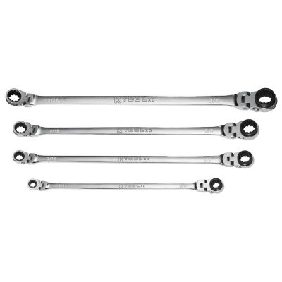 KTIXDRF5120S image(0) - K Tool International Wrench Set 4 Piece Ratcheting Double Flex SAE 120 Tooth