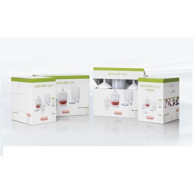 SAT1011981 image(0) - SATA RPS Cup, 0.9L, Std Lid, 200m Plug-In Sieve, Qty 40