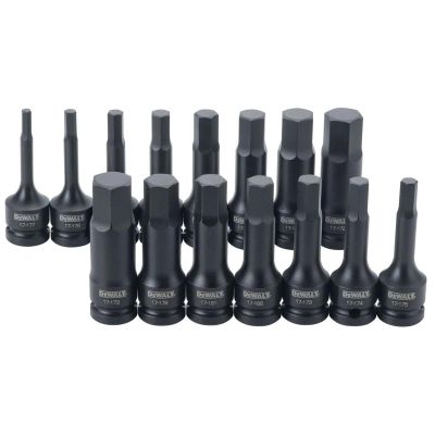 DWTDWMT19233 image(0) - DEWALT 15 Piece 1/2 in Drive Combination Impact Hex Bit Socket Set