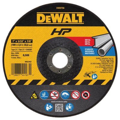 DWTDW8756 image(0) - DEWALT High-Performance Cutting and Notching Wheels