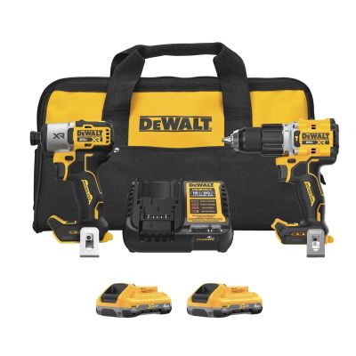 DWTDCK250QQ2 image(0) - DEWALT 20V MAX*XR&reg;   2-Tool Hammer Drill/Impact Combo Kit with POWERPACK &trade; Batteries
