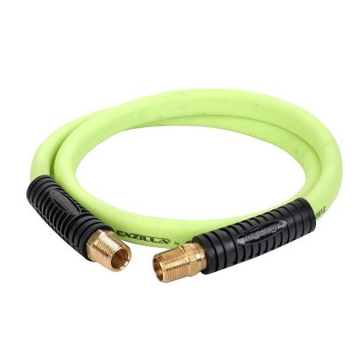 LEGHFZ1204YW4S image(0) - Legacy Manufacturing Flexzilla Whip Hose with Swivel, 1/2" x 4', 1/2" MNPT Swivel x 1/2" MNPT Fittings