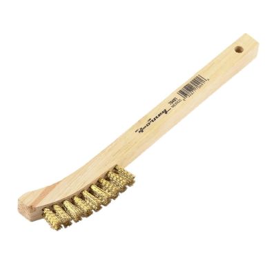 FOR70491 image(0) - Forney Industries Scratch Brush with Curved Handle, Brass, 2 x 9 Rows