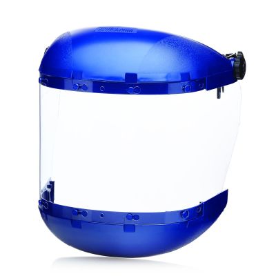 SRWS38210 image(0) - Sellstrom Face Shield - 380 Series - 6.5" x 19.5" x 0.040" Window - Clear - Universal Hard Hat Slot Adapter Headgear - Dual Crown
