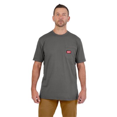 MLW605G-S image(0) - Milwaukee Tool GRIDIRON Pocket T-Shirt - Short Sleeve Gray S