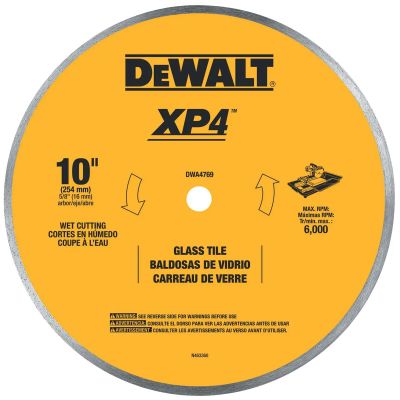DWTDWA4769 image(0) - DEWALT Continuous Rim Glass Tile Blade, 10"