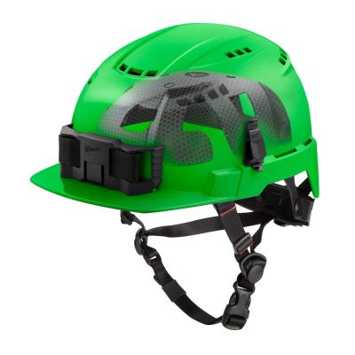MLW48-73-1370 image(0) - Milwaukee Tool BOLT Green Front Brim Vented Safety Helmet with IMPACT ARMOR Liner (USA) - Type 2, Class C