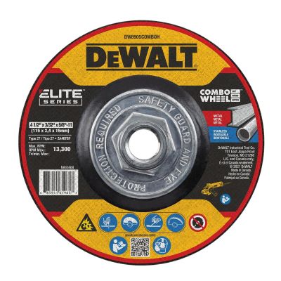 DWTDW8905COMBOH image(0) - DEWALT ELITE SERIES Combo Wheels 4-1/2 x 3/32 x 5/8-11 XP T27