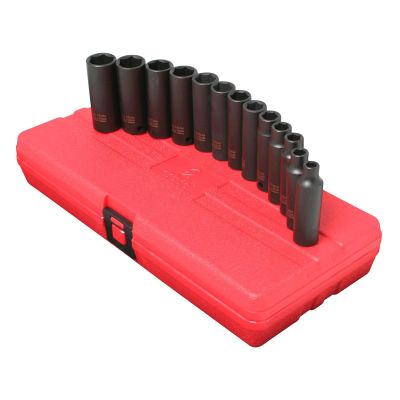 SUN3359 image(0) - SUNEX SOCKET SET IMPACT 3/8IN. DRIVE 13 PC.DEEP METRIC
