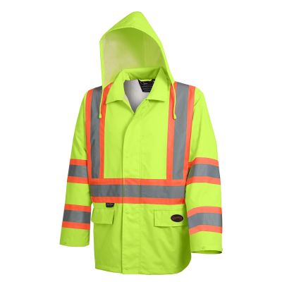 SRWV1081360U-S image(0) - Pioneer Pioneer - Hi-Vis Safety Rainwear Jacket - Yellow/Green - Size Small