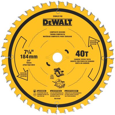DWTDWA31740 image(0) - DEWALT Composite Decking Blade, 7-1/4"