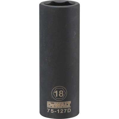 DWTDWMT75127OSP image(0) - DEWALT 6 Point 1/2" Drive Deep Impact Socket 18Mm