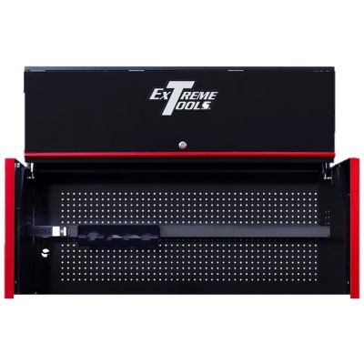 EXTRX552501HCBKRD image(0) - Extreme Tools Extreme Tools RX Series Professional 55"W x 25"D Extreme Power Workstation&reg; Hutch Black, Red Drawer Pulls
