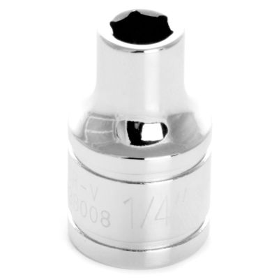 WLMW38008 image(0) - Wilmar Corp. / Performance Tool 3/8" Drive 1/4" 6pt Socket