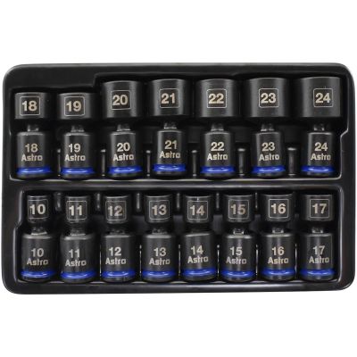 AST78315 image(0) - Astro Pneumatic 3/8? Drive 10-24mm Pinless Universal Impact Sockets &hyphen; No Skips &hyphen; 15 Pieces