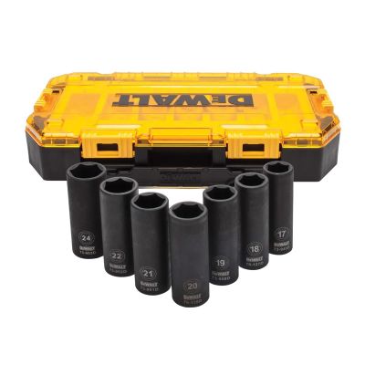 DWTDWMT74737 image(0) - DEWALT 7 Piece Full Metric 1/2" Deep Impact Socket Set in Touchbox