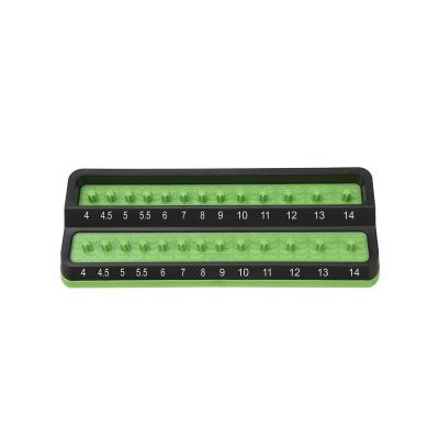 MTSPSH25M-GRN image(0) - Mechanic's Time Savers 1/4 in. Metric Peg Socket Holder, Green