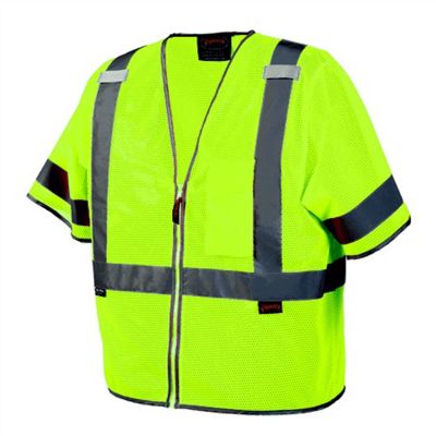 SRWV1023960U-XL image(0) - Pioneer Mesh Short Sleeve Safety Vest  - Color:  Hi-Vis Yellow/Green  - Size: XL