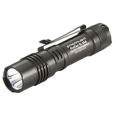 STL88061 image(0) - Streamlight ProTac 1L-1AA - Includes (1) CR123A Lithium and "AA" Alkaline Battery and Holster - Clam - Black