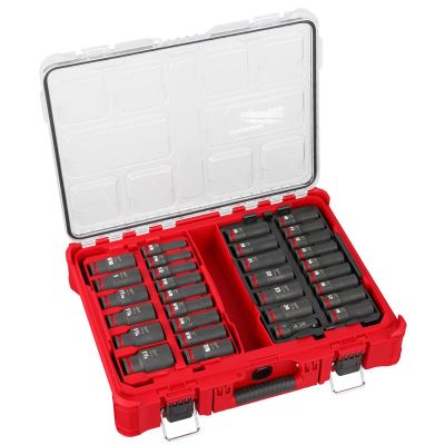 MLW49-66-6806 image(0) - Milwaukee Tool SHOCKWAVE Impact Duty Socket 1/2&rdquo; Dr 31PC PACKOUT Set