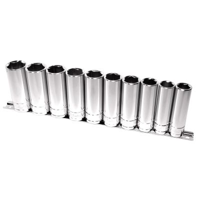 KTI28200 image(0) - K Tool International Socket Set 10 Piece 1/2 Inch Drive Metric Deep