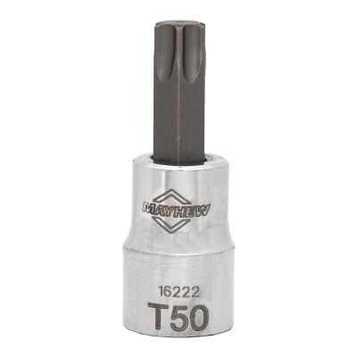 MAY16222 image(0) - Mayhew Mayhew T50 Torx&reg; Short Insert Socket Bit, 3/8-Inch Drive