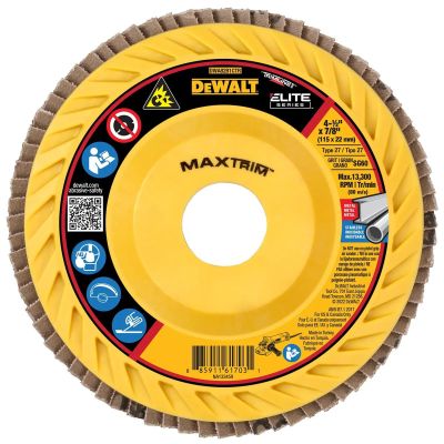 DWTDWA8281CTR image(0) - DEWALT 4-1/2 X 7/8 60G T27 Elite Ceramic Trim Flap