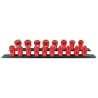 WIH31593 image(0) - Wiha Tools 19 Piece Insul. Socket Set 3/8" Drive - Metric