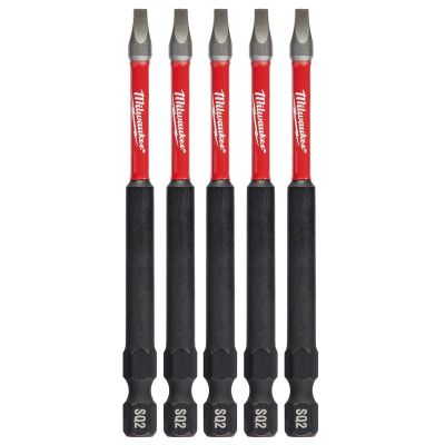 MLW48-32-4574 image(0) - Milwaukee Tool SHOCKWAVE 3-1/2&quot; Impact Square Recess #2 Power Bits (5 Pk)