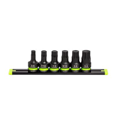 GETIHCS6S image(0) - Grip Edge Tools 6-PC 1/2" Dr Short SAE Impact RPT Hex Driver Set