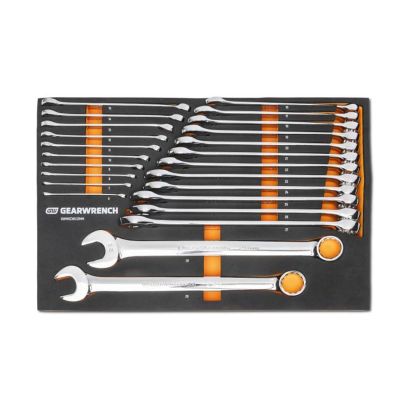 KDTGWMSCWL12MM image(0) - GearWrench 24 Piece 12 Point Long Pattern Combination Metric Wrench Set in Foam Storage Tray