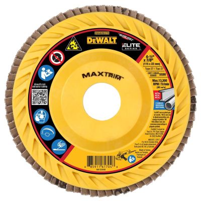 DWTDWA8282CTR image(0) - DEWALT 4-1/2 X 7/8 80G T27 Elite Ceramic Trim Flap