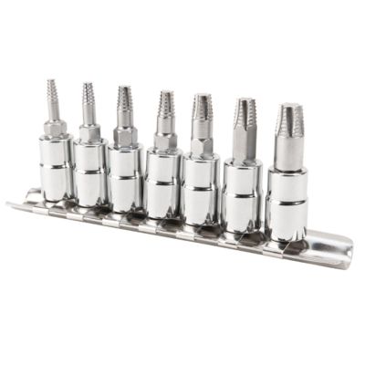 WLMW36790 image(0) - Wilmar Corp. / Performance Tool 7 Piece 1/4" Drive X-Trax Star Extractor Set