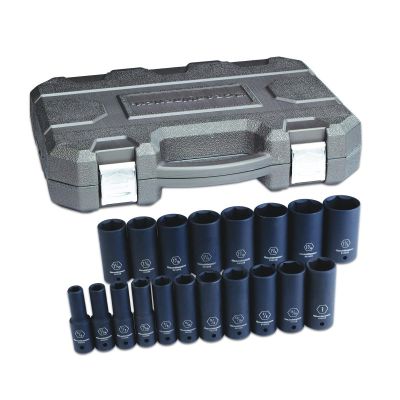 KDT84934N image(0) - GearWrench 19 Piece 1/2 Inch Drive 6 Point Deep Impact SAE Socket Set