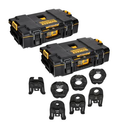 DWTDCE203K image(0) - DEWALT 1/2 in. to 2 in. Standard IPS Press Jaws and Rings Kit