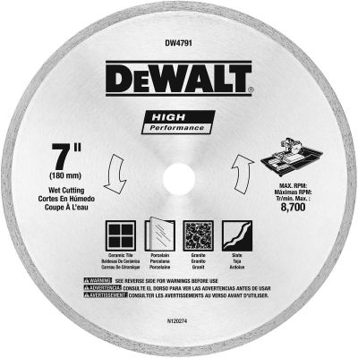 DWTDW4791 image(0) - DEWALT 7" x .060 Tile Blade Wet/Dry