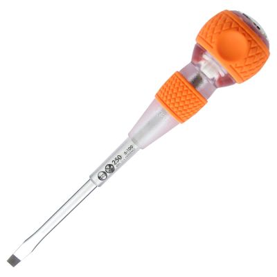 VES250S6100 image(0) - Vessel Tools No.250 Ball Grip Tang-Thru Screwdriver w/Ceramic Ball 6x100