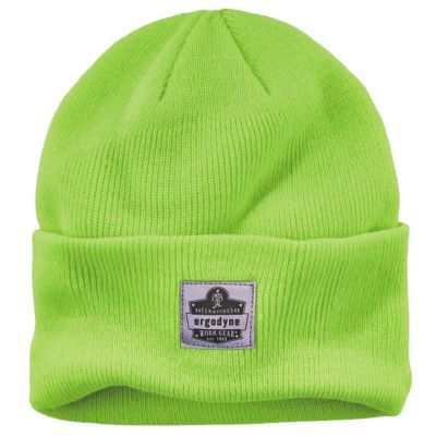 ERG16806 image(0) - Ergodyne 6806 Lime 6806 Cuffed Rib Knit Beanie Hat