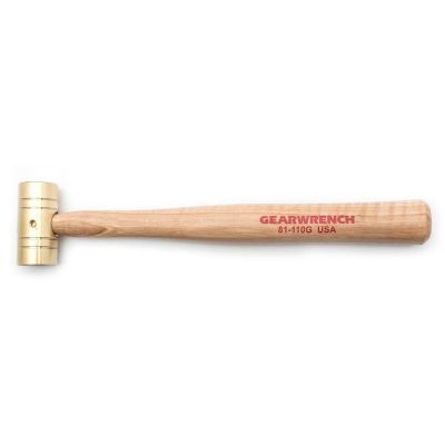 KDT81-112G image(0) - GearWrench 2 Pound Brass Hammer with Hickory Handle
