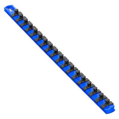 ERN8404 image(0) - Ernst Mfg. 18&rdquo; Socket Organizer and 18 Twist Lock Clips - Blue - 3/8&rdquo;