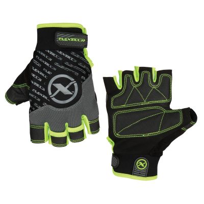 LEGGH330XXL image(0) - Legacy Manufacturing Flexzilla® High Dexterity Fingerless Gloves, Polyurethane Palm, Gray/Black/ZillaGreen™, XXL
