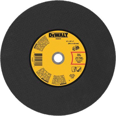 DWTDWA8030 image(0) - DEWALT 14 In x 1/8 in Aluminum Oxide Abrasive Chop / Cut-Off Blade with 1 in Arbor For Metal Cutting (1 Pack)